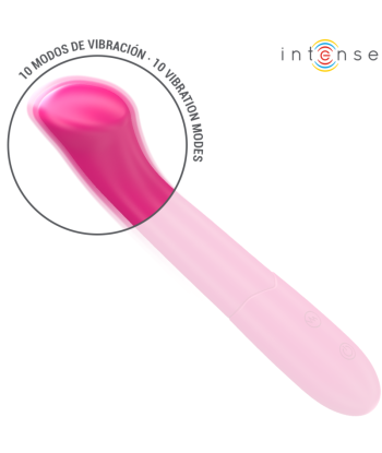 INTENSE - PATY VIBRADOR 19 CM FLEXIBLE 10 VIBRACIONES MODELO 2 ROSA