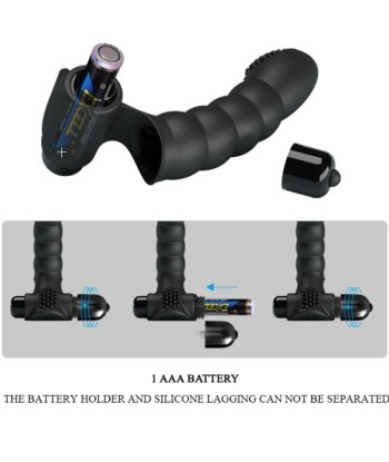 PRETTY LOVE - ALEXANDER VIBRADOR DE DEDO 10 VIBRACIONES NEGRO