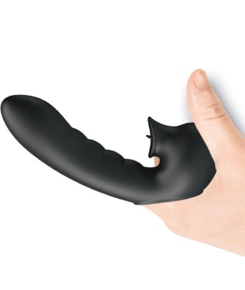 PRETTY LOVE - HOBGOBLIN FUNDA VIBRADORA PARA DEDO 12 VIBRACIONES ESTIMULADOR CLÍTORIS NEGRO