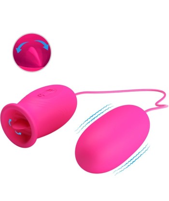 PRETTY LOVE - DAISY HUEVO VIBRADOR LENGUA ESTIMULADORA DE CLÍTORIS ROSA