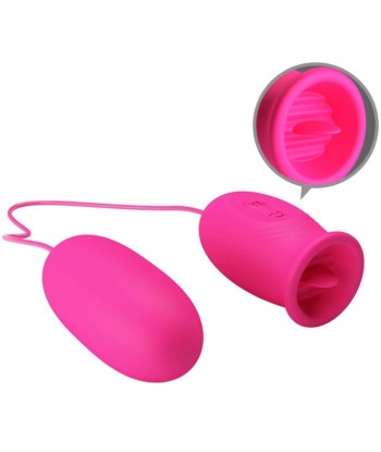 PRETTY LOVE - DAISY HUEVO VIBRADOR LENGUA ESTIMULADORA DE CLÍTORIS ROSA