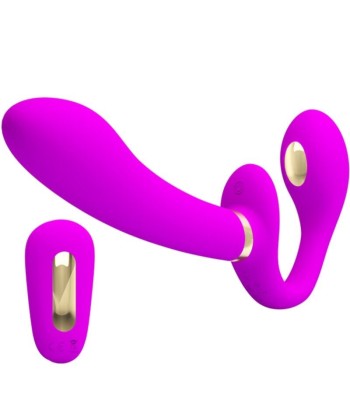 PRETTY LOVE - THUNDERBIRD VIBRADOR DOBLE STRAP-ON CONTROL REMOTO MORADO