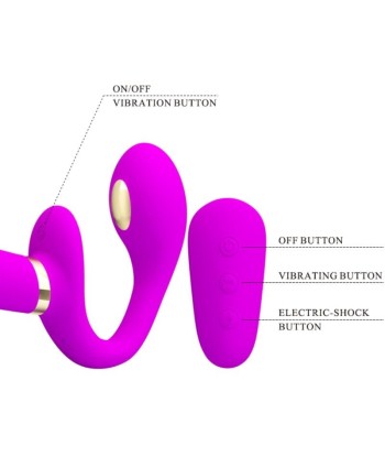 PRETTY LOVE - THUNDERBIRD VIBRADOR DOBLE STRAP-ON CONTROL REMOTO MORADO
