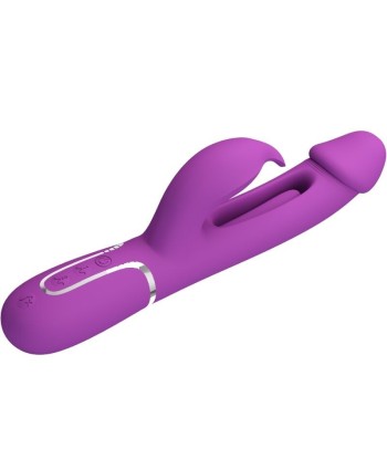 PRETTY LOVE - KAMPAS VIBRADOR RABBIT MULTIFUNCIÓN 3 EN 1 MORADO