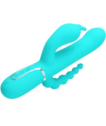 PRETTY LOVE - CAMMY TRIPLE VIBRADOR RABBIT MULTIFUNCIÓN 4 EN 1 AZUL