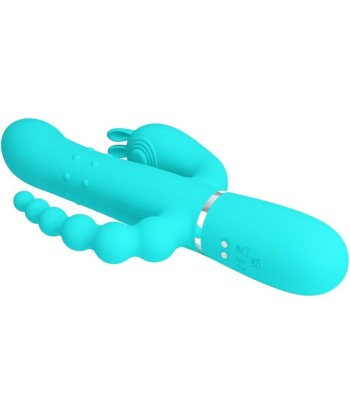 PRETTY LOVE - CAMMY TRIPLE VIBRADOR RABBIT MULTIFUNCIÓN 4 EN 1 AZUL