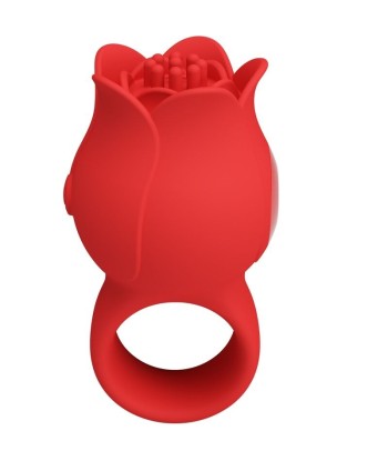 PRETTY LOVE - JAE VIBRADOR DE DEDO FORMA DE ROSA 10 VIBRACIONES ROJO