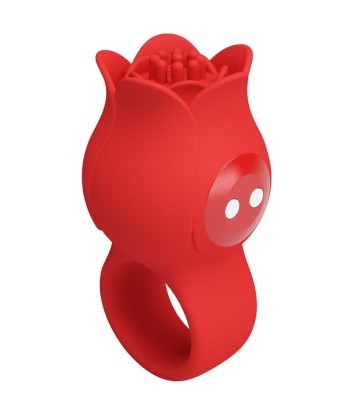 PRETTY LOVE - JAE VIBRADOR DE DEDO FORMA DE ROSA 10 VIBRACIONES ROJO