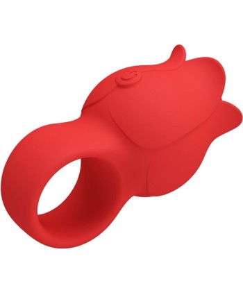 PRETTY LOVE - JAE VIBRADOR DE DEDO FORMA DE ROSA 10 VIBRACIONES ROJO