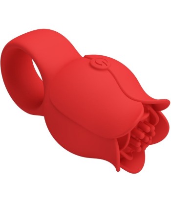 PRETTY LOVE - JAE VIBRADOR DE DEDO FORMA DE ROSA 10 VIBRACIONES ROJO