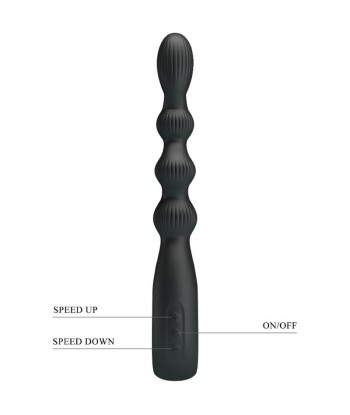 PRETTY LOVE - FEDERER VIBRADOR ANAL 12 VIBRACIONES NEGRO