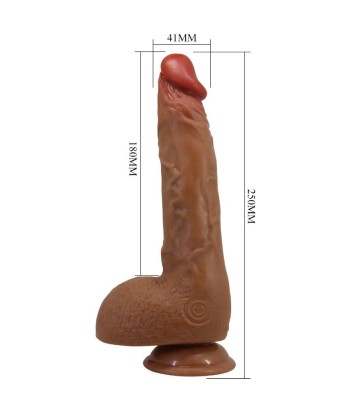 BAILE - BEAUTIFUL WILKS VIBRADOR REALÍSTICO DE 5 CONFIGURACIONES 25 CM MULATO