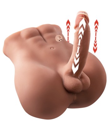 XISE - BERTLETT DILDO ASS MASTURBADOR DILDO Y ANO REALÍSTICO POSICIÓN FRONTAL CON THRUSTING 18 CM