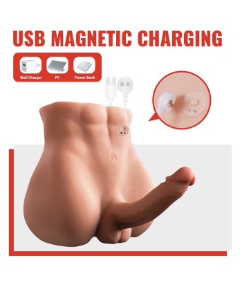 XISE - BERTLETT DILDO ASS MASTURBADOR DILDO Y ANO REALÍSTICO POSICIÓN FRONTAL CON THRUSTING 18 CM
