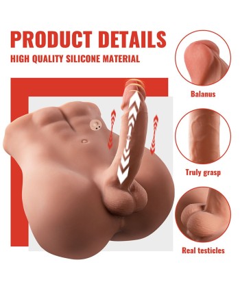 XISE - BERTLETT DILDO ASS MASTURBADOR DILDO Y ANO REALÍSTICO POSICIÓN FRONTAL CON THRUSTING 18 CM