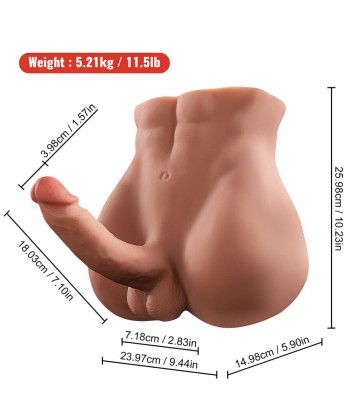 XISE - BERTLETT DILDO ASS MASTURBADOR DILDO Y ANO REALÍSTICO POSICIÓN FRONTAL CON THRUSTING 18 CM