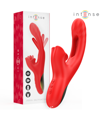 INTENSE - JESSICA VIBRADOR MULTIFUNCIÓN ESTIMULACIÓN CLÍTORIS 24.8 CM ROJO