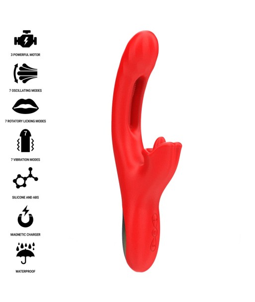 INTENSE - JESSICA VIBRADOR MULTIFUNCIÓN ESTIMULACIÓN CLÍTORIS 24.8 CM ROJO INTENSE - JESSICA VIBRADOR MULTIFUNCIÓN ESTIMULACIÓN CLÍTORIS 24.8 CM ROJO
