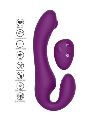 XOCOON - STRAPLESS STRAP-ON VIBRADOR 2 EN 1 CON CONTROL REMOTO MORADO