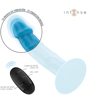 INTENSE - PHOEBE VIBRADOR REALÍSTICO 10 VIBRACIONES AZUL CONTROL REMOTO