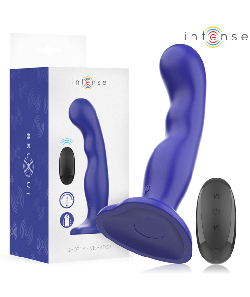 INTENSE - SHORTY VIBRADOR CON VENTOSA AZUL CONTROL REMOTO