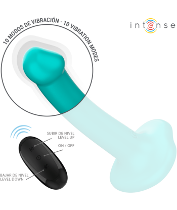 INTENSE - KATIE VIBRADOR CON VENTOSA 10 VIBRACIONES AZUL OSCURO CONTROL REMOTO