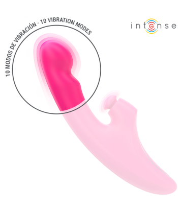 INTENSE - EMI VIBRADOR 13,5 CM MULTIFUNCIÓN 3 EN 1 10 VIBRACIONES ROSA