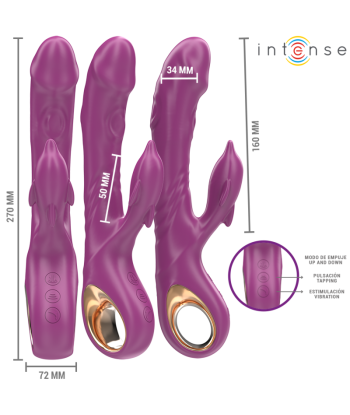 INTENSE - HALLE VIBRADOR MULTIFUNCIÓN CON LENGUA ESTIMULADORA EN FORMA DE DELFÍN MORADO