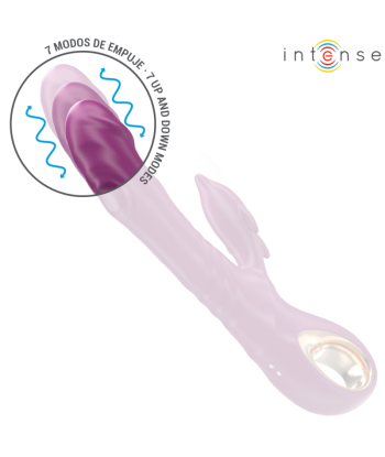 INTENSE - HALLE VIBRADOR MULTIFUNCIÓN CON LENGUA ESTIMULADORA EN FORMA DE DELFÍN MORADO