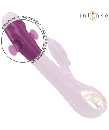 INTENSE - HALLE VIBRADOR MULTIFUNCIÓN CON LENGUA ESTIMULADORA EN FORMA DE DELFÍN MORADO
