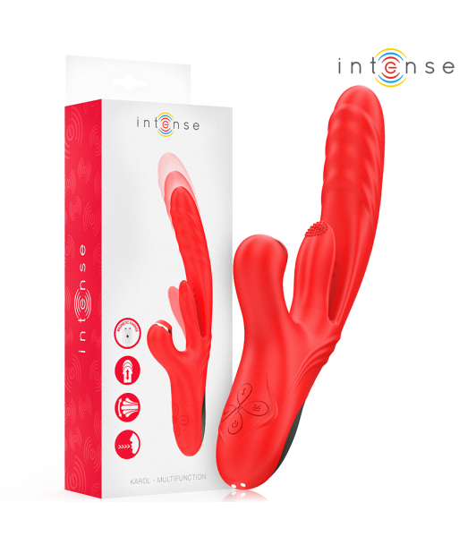 INTENSE - KAROL VIBRADOR MULTIFUNCIÓN EMPUJE and ESTIMULACIÓN and ONDAS ESTIMULADORAS ROJO