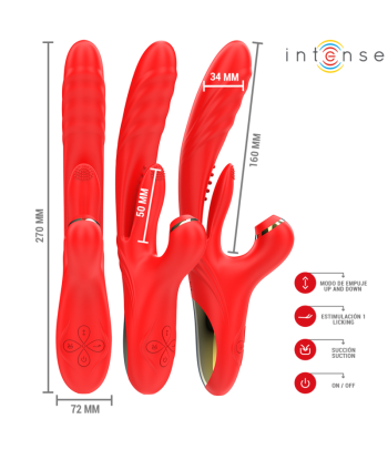 INTENSE - KAROL VIBRADOR MULTIFUNCIÓN EMPUJE and ESTIMULACIÓN and ONDAS ESTIMULADORAS ROJO