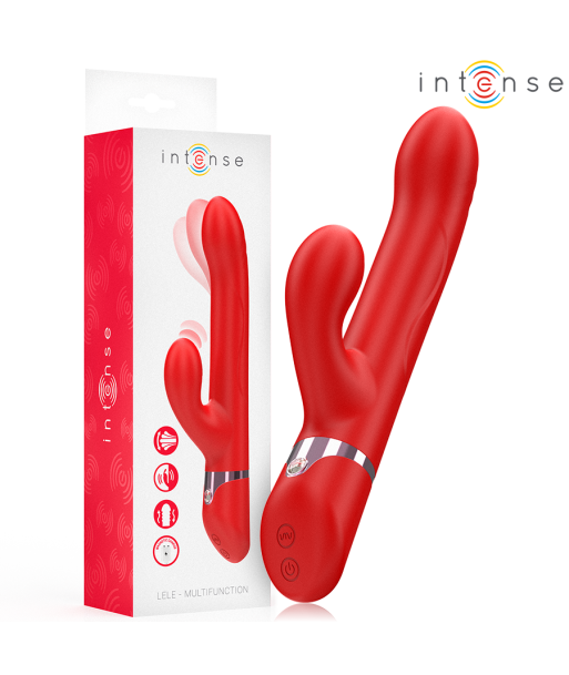 INTENSE - LELE VIBRADOR MULTIFUNCIÓN ROTATORIO and OSCILACIÓN and ESTIMULACIÓN ROJO
