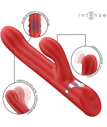 INTENSE - LELE VIBRADOR MULTIFUNCIÓN ROTATORIO and OSCILACIÓN and ESTIMULACIÓN ROJO