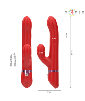 INTENSE - LELE VIBRADOR MULTIFUNCIÓN ROTATORIO and OSCILACIÓN and ESTIMULACIÓN ROJO