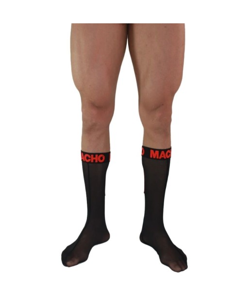MACHO - CALCETINES FINOS NEGRO-ROJO TALLA ÚNICA