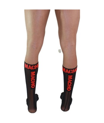 MACHO - CALCETINES FINOS NEGRO-ROJO TALLA ÚNICA