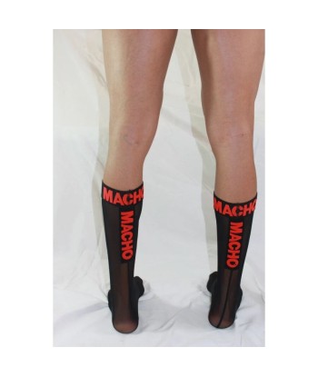 MACHO - CALCETINES FINOS NEGRO-ROJO TALLA ÚNICA