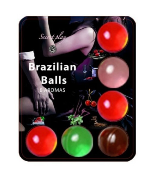 SECRETPLAY - 6 HOT BALLS LUBRICANTE CON AROMA DE FRUTAS