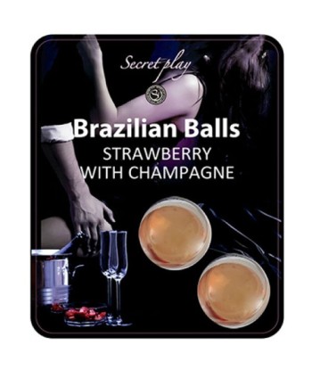 SECRETPLAY - SET 2 BRAZILIAN BALLS FRESAS CON CAVA