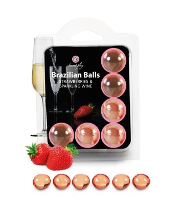 SECRETPLAY - SET 6 BRAZILIANS BALLS FRESAS CON CAVA