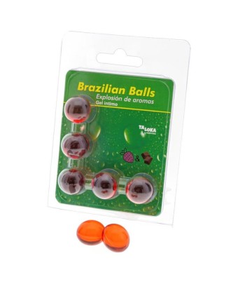 TALOKA - BRAZILIAN BALLS GEL ÍNTIMO FRESA and CHOCOLATE 5 BOLAS