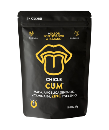 WUG CUM – Chicle funcional con sabor a plátano para potenciar la fertilidad, vitalidad y energía masculina