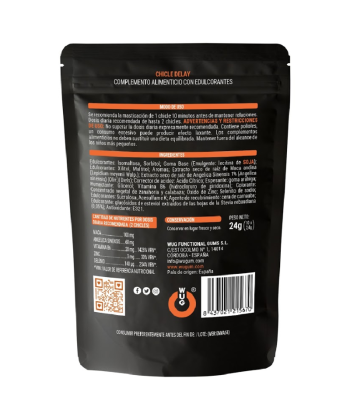WUG DELAY – Chicle funcional con Zinc, Selenio y Vitamina B6 para mayor control y resistencia en los momentos íntimos