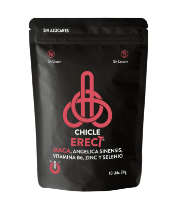 WUG ERECT – Chicle funcional con Maca, Zinc y Vitaminas para potenciar la energía y el rendimiento masculino