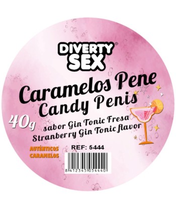 DIABLO PICANTE - 20 CARAMELOS CON FORMA DE PENE CON SABOR GIN TONIC