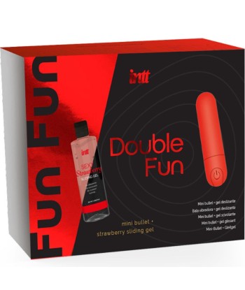 INTT RELEASES - DOUBLE FUN KIT CON BALA VIBRADORA Y GEL DE MASAJE FRESA