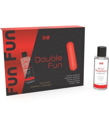 INTT RELEASES - DOUBLE FUN KIT CON BALA VIBRADORA Y GEL DE MASAJE FRESA