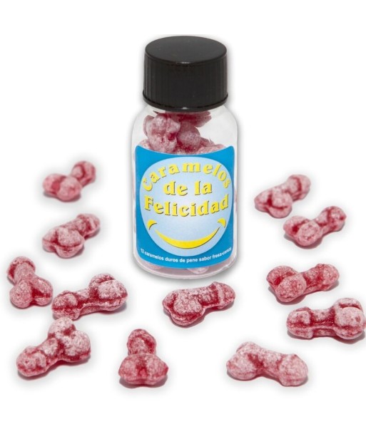 DIABLO PICANTE - BOTE 12 CARAMELOS DE LA FELICIDAD FORMA PENE FRESA-CEREZA DIABLO PICANTE - BOTE 12 CARAMELOS DE LA FELICIDAD FORMA PENE FRESA-CEREZA