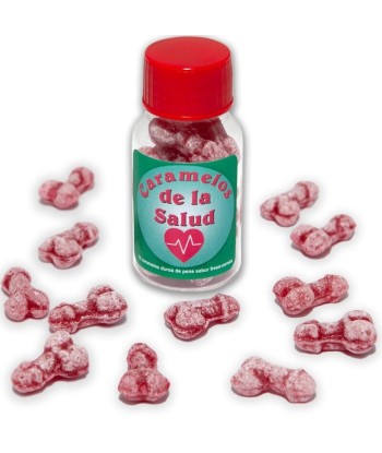DIABLO PICANTE - 12 CARAMELOS DE LA SALUD FORMA PENE FRESA-CEREZA